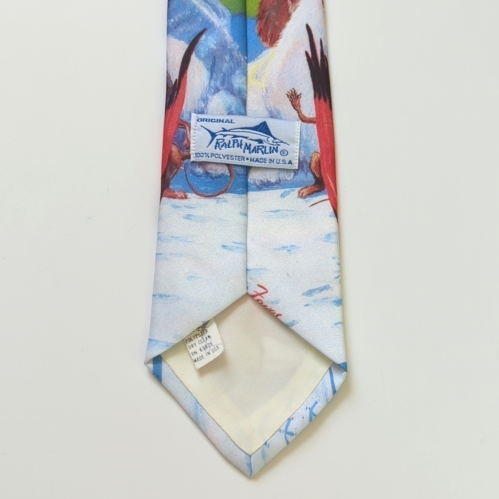 Ralph Marlin 1990 Vintage The Carolers Christmas Critters Illustrated Neck Tie - Picture 9 of 12